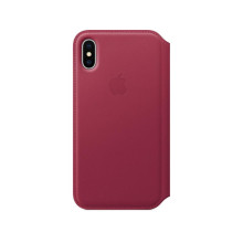 Apple MQRX2ZM/A Leder Folio Case für iPhone X Berry Blister